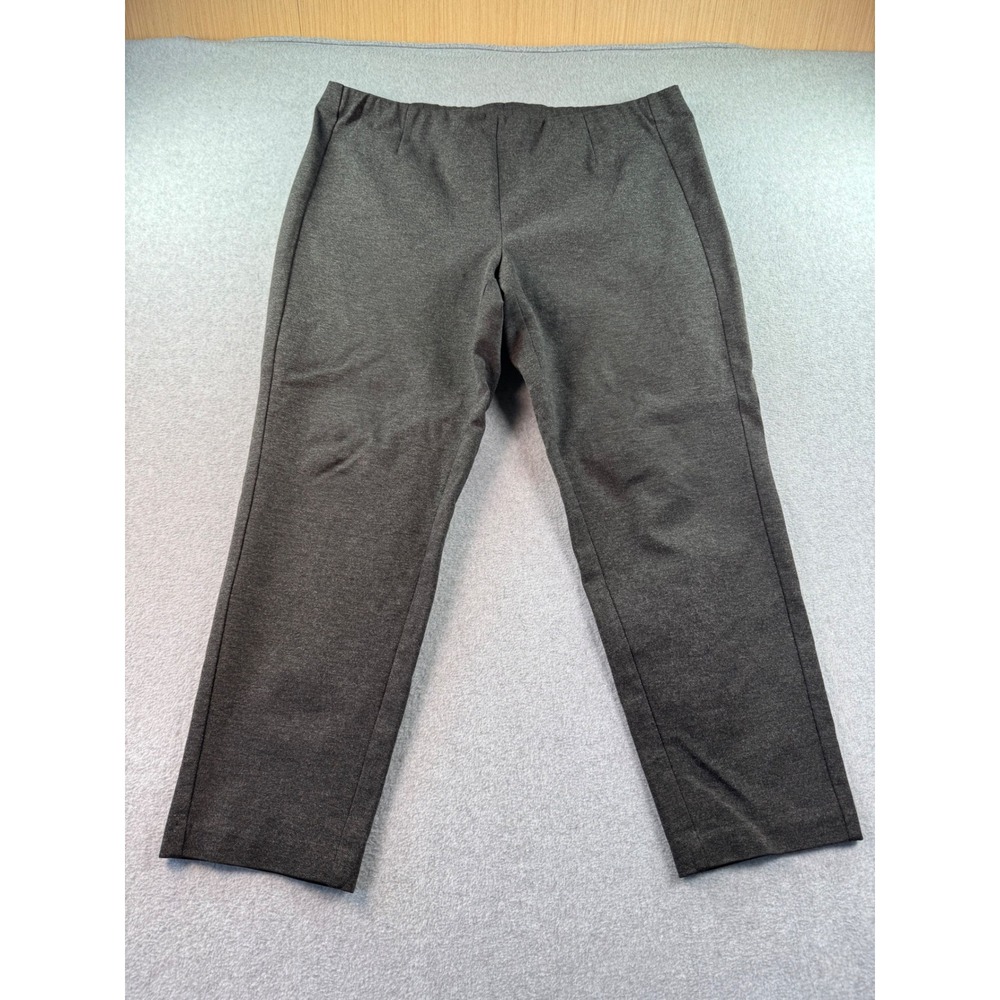 J. Jill Ponte Slim Leg Pants Charcoal Gray Heather Pull On Stretch XL 0203319